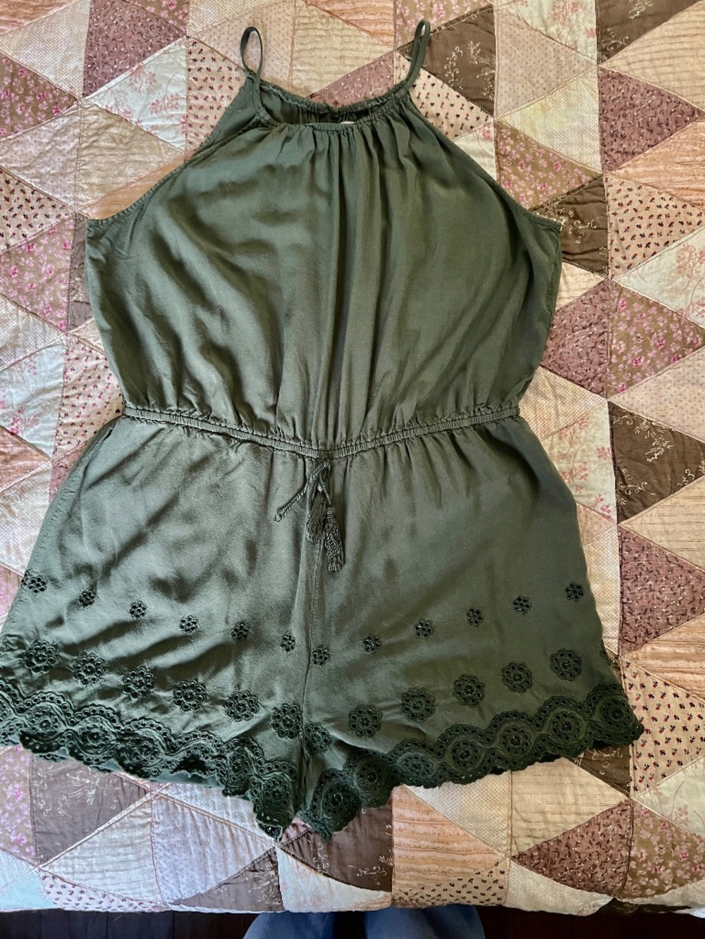 Mossimo Olive Halter Romper Size XL - cute!